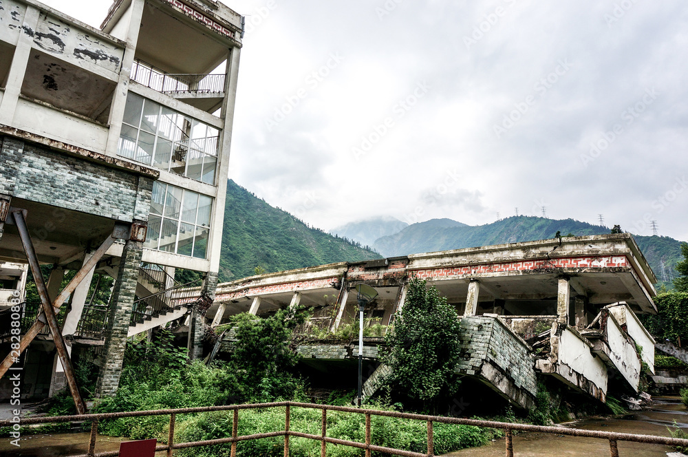 Sichuan Earthquake Memorial Buildings after the Greate earthquak, 2008 Sichuan Earthquake Memorial Site in China