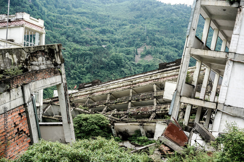 Sichuan Earthquake Memorial Buildings after the Greate earthquak, 2008 Sichuan Earthquake Memorial Site in China photo