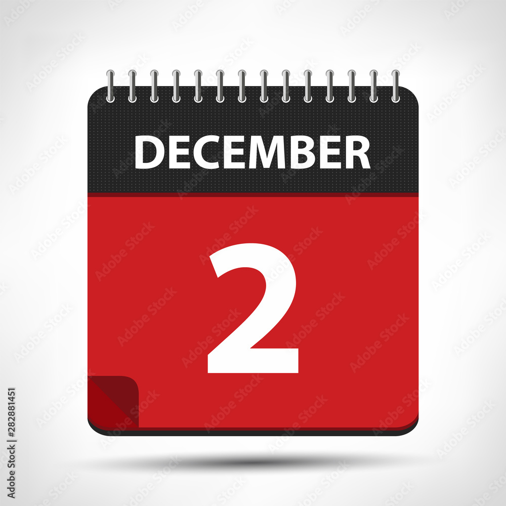 December 2 - Calendar Icon - Calendar design template December 2 - Calendar Icon - Calendar design template