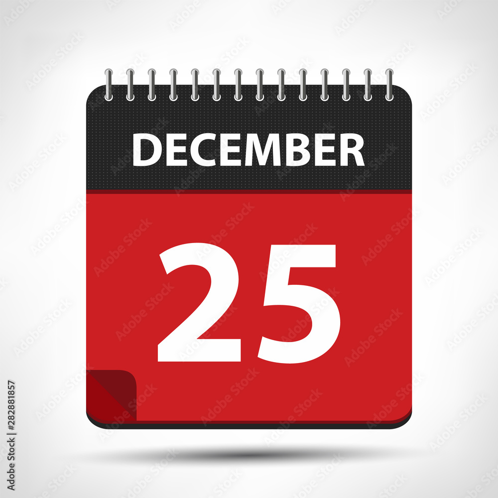 Fototapeta premium December 25 - Calendar Icon - Calendar design template