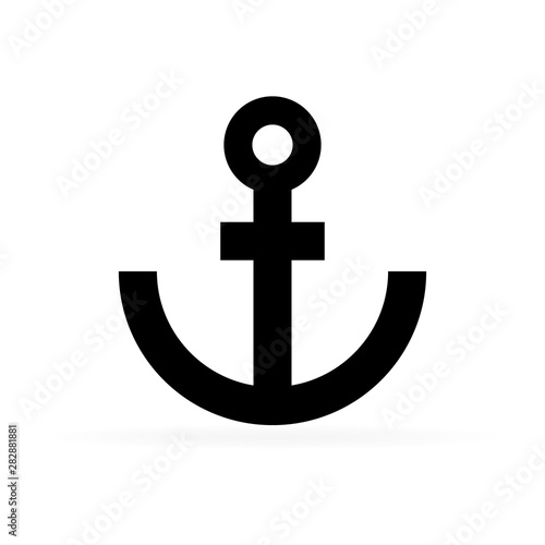 Canvastavla black anchor icon, vector illustration