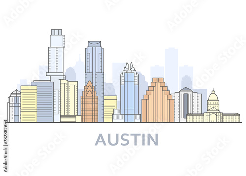 Austin cityscape  Texas - city panorama of Austin  skyline of downtown