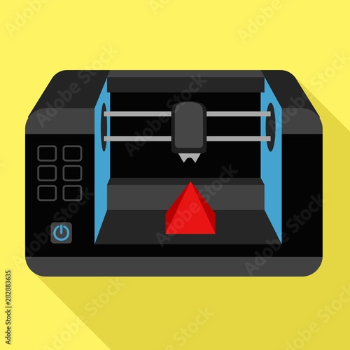 3d printer icon. Flat illustration of 3d printer vector icon for web design