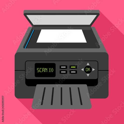 Scan printer icon. Flat illustration of scan printer vector icon for web design