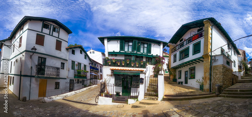 Beautiful Panorama of Puerto Viejo of Algorta with narrow streets photo