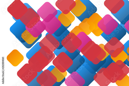 Abstract colorful hexagon 3D repeating on white background