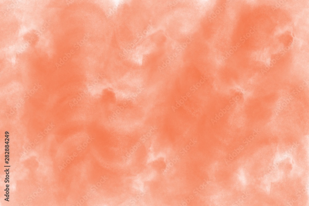 orange hand drawn watercolor blurred marble cloudscape tapestry background pattern   