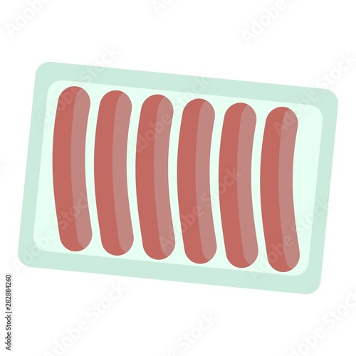 Sausage pack icon. Flat illustration of sausage pack vector icon for web design