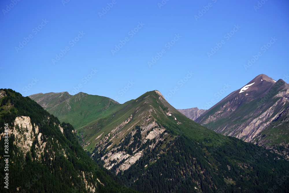 Summer alpine landscape in National Park Hohe Tauern, Austria. Panorama of the Alps, National Park Hohe Tauern