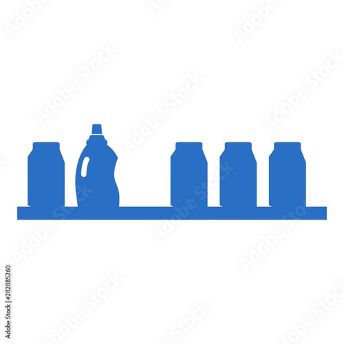 Chemical bottle shelf icon. Flat illustration of chemical bottle shelf vector icon for web design