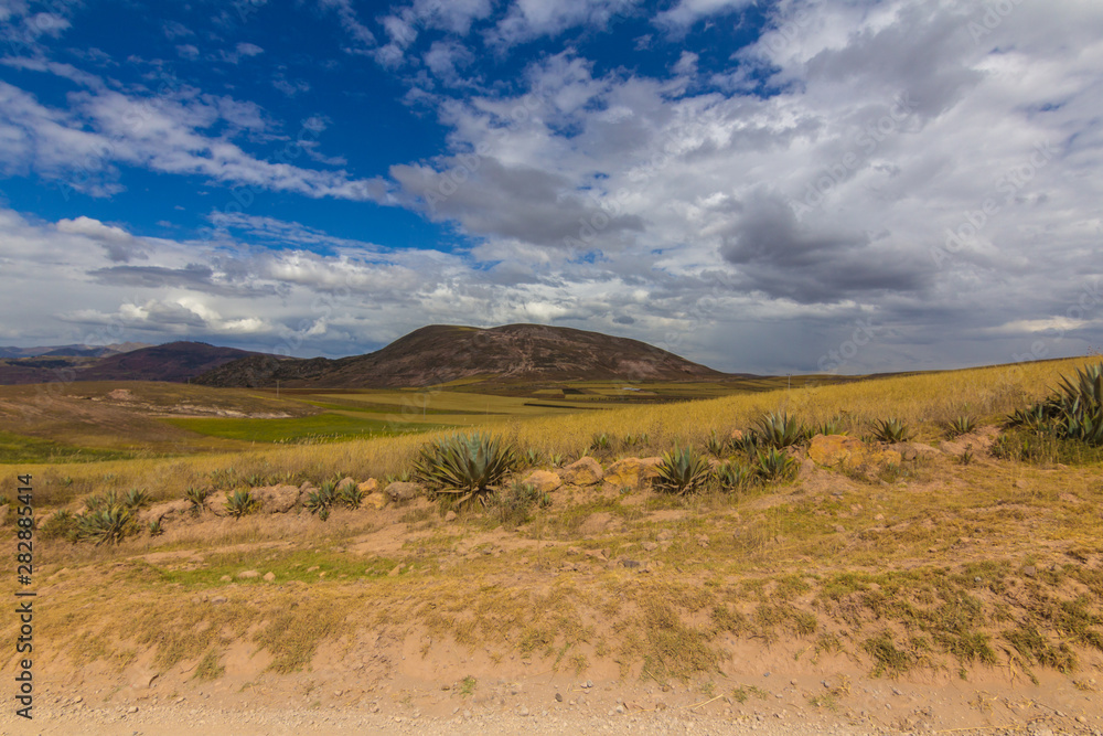 Dirt road in the Sacred Valley of the Incas, Peru.