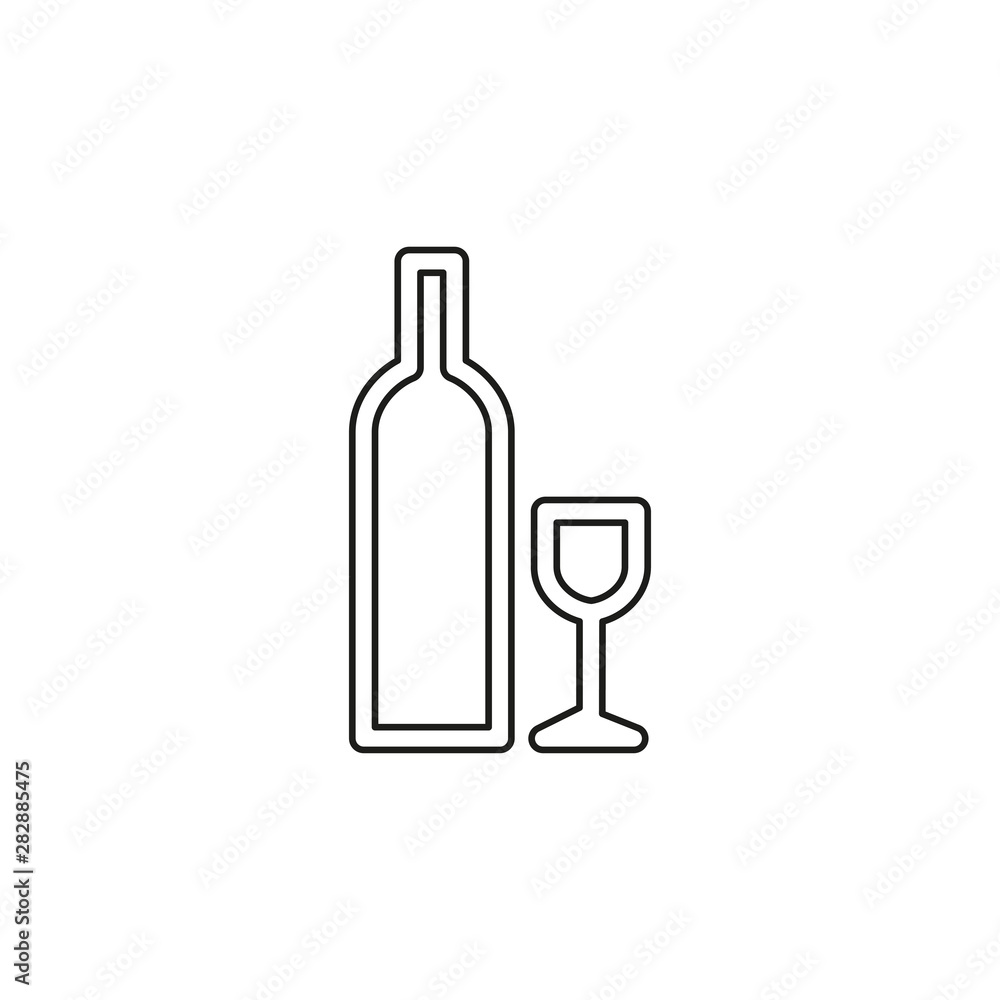Bottle and glass of beer icon. Bottle and glass of beer icon.