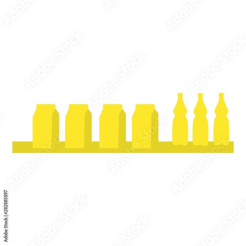 Package milk shelf icon. Flat illustration of package milk shelf vector icon for web design