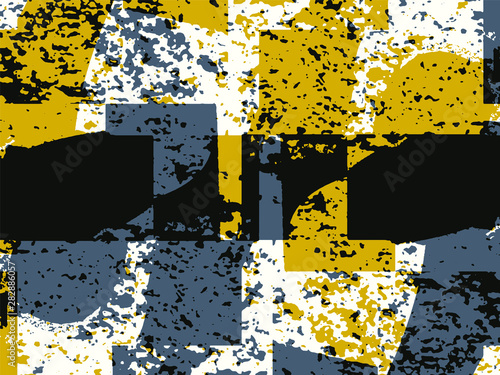Abstract grunge vector background. Color composition of irregular overlapping graphic elements.