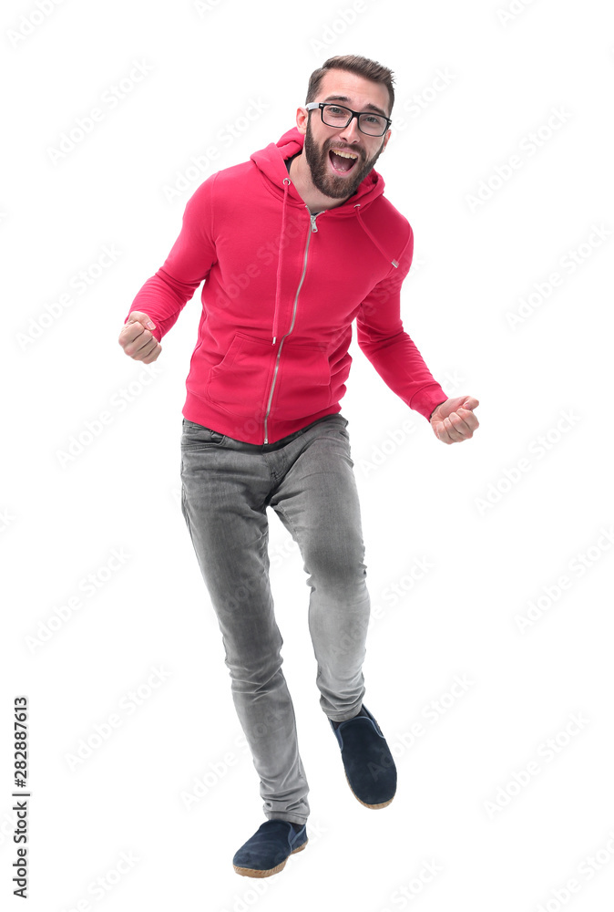 in full growth. portrait of cheerful trendy guy in full growth. portrait of cheerful trendy guy