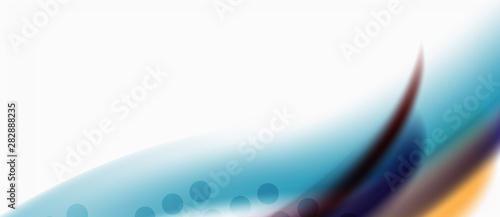 Line wave art illustration on light backdrop. Vector abstract design banner template. Business template