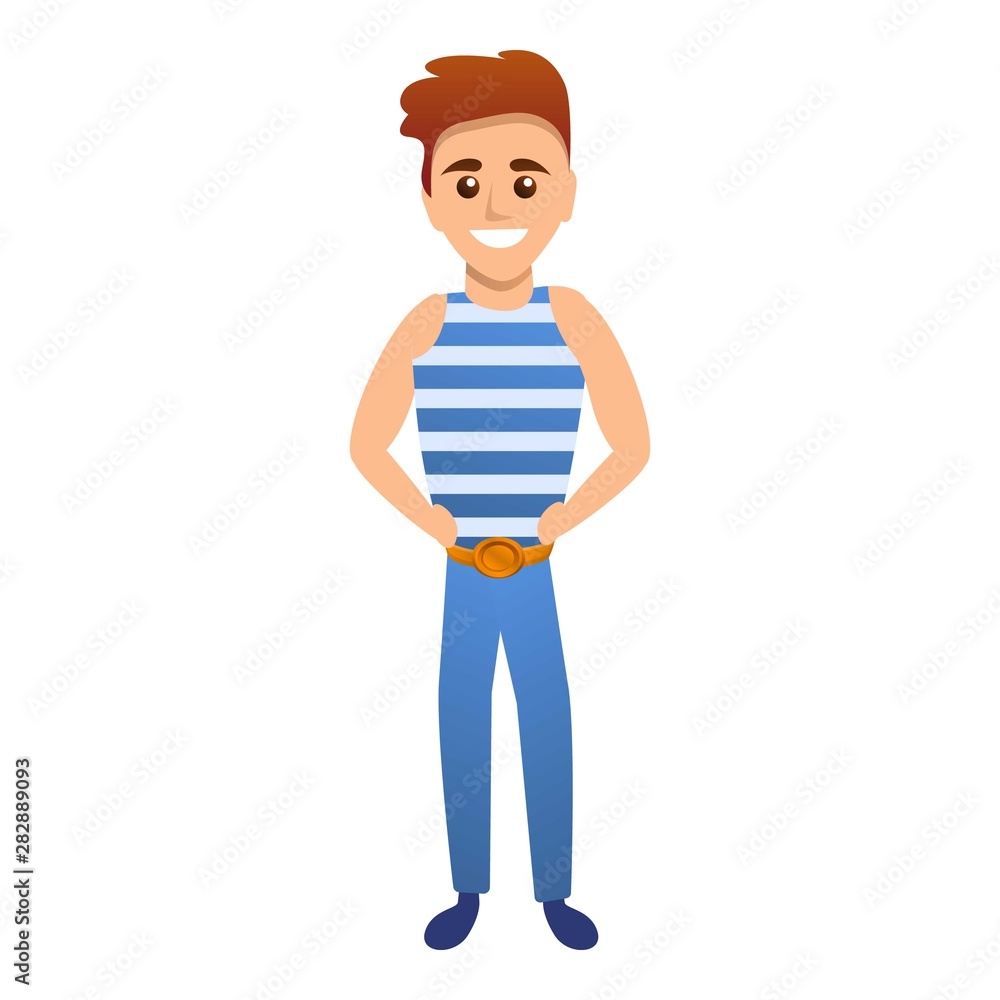 Smiling young sailor icon. Cartoon of smiling young sailor vector icon for web design isolated on white background Smiling young sailor icon. Cartoon of smiling young sailor vector icon for web design isolated on white background