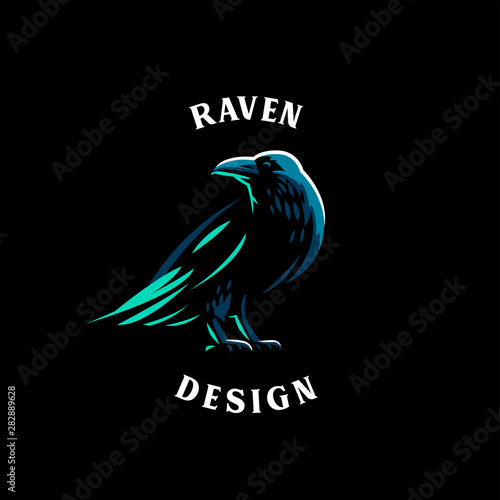 A raven is standing