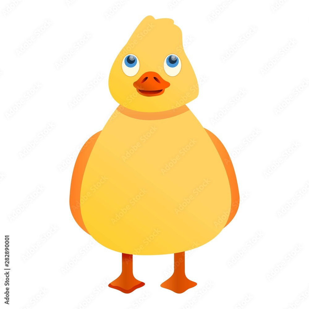 Yellow fat duck icon. Cartoon of yellow fat duck vector icon for web design isolated on white background Yellow fat duck icon. Cartoon of yellow fat duck vector icon for web design isolated on white background
