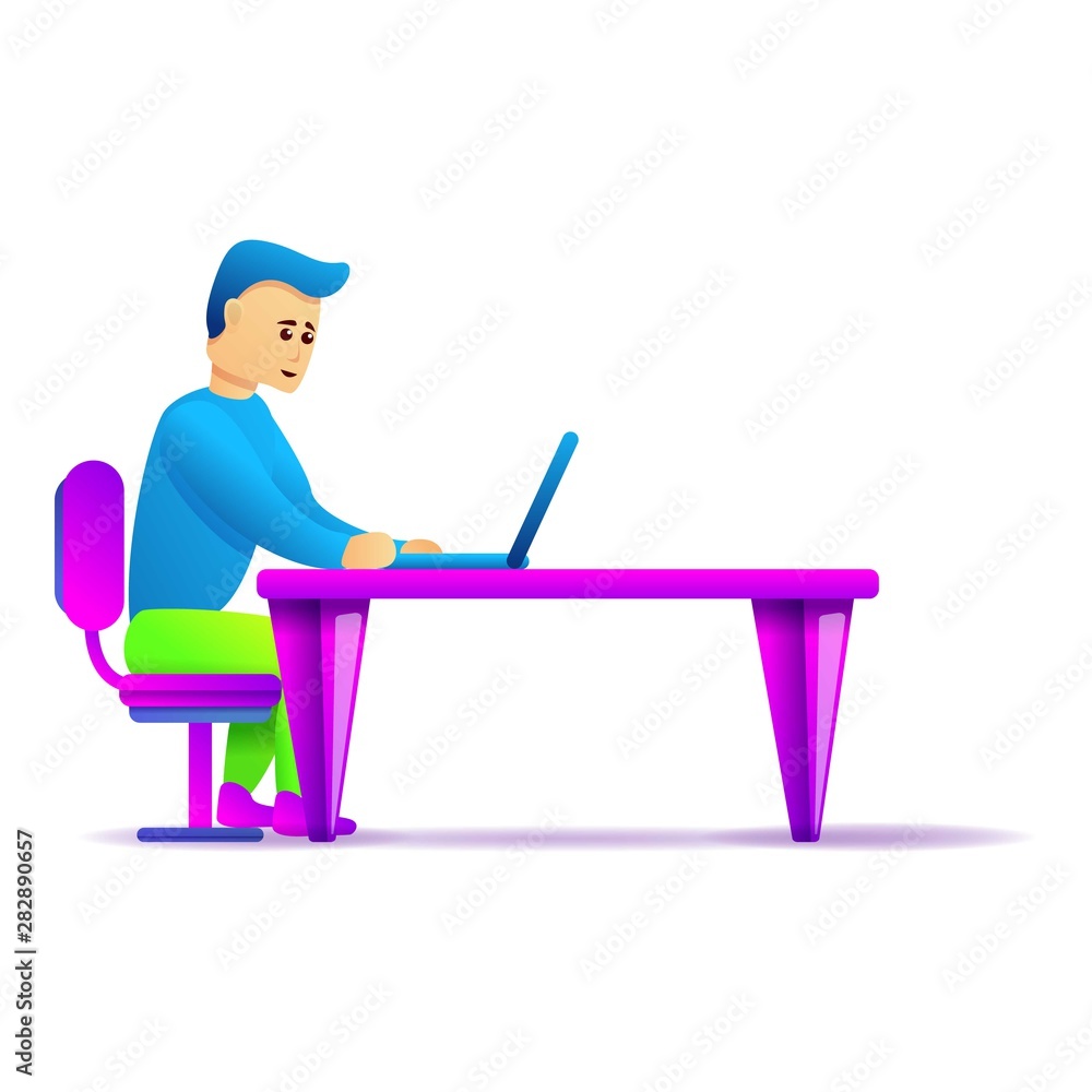 Freelancer boy icon. Cartoon of freelancer boy vector icon for web design isolated on white background Freelancer boy icon. Cartoon of freelancer boy vector icon for web design isolated on white background
