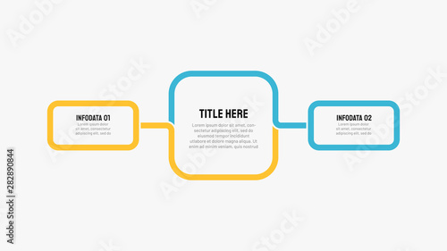 Business process chart design vector with thin line flat template box, Vector with 2 options. Can be used for workflow diagram, annual report, web design, info chart, presentations.
