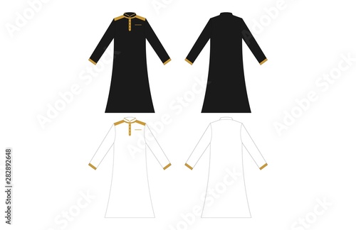 mens robe abaya vector template