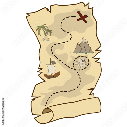 pirate treasure map vector image