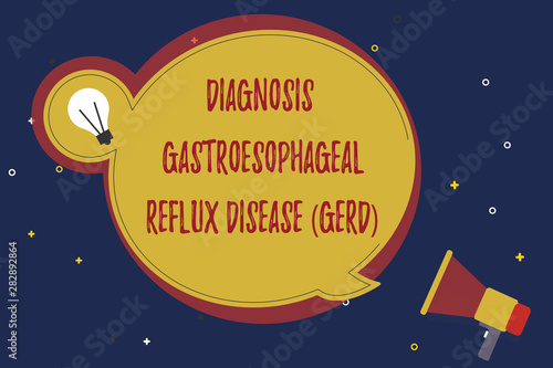 Word writing text Diagnosis Gastroesophageal Reflux Disease Gerd . Business concept for Digestive disorder.