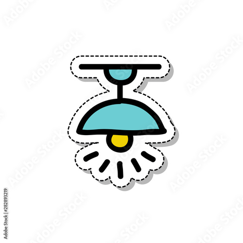 ceiling lamp doodle icon, vector illustration