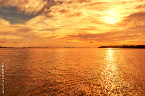 Seascape at sunset in Florida  USA