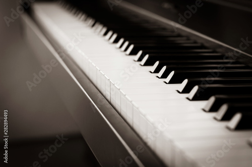 Abstract blur background. Piano key. Music instrument.