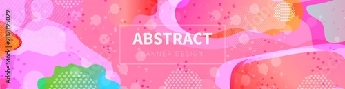 Web banner template with pink abstract design