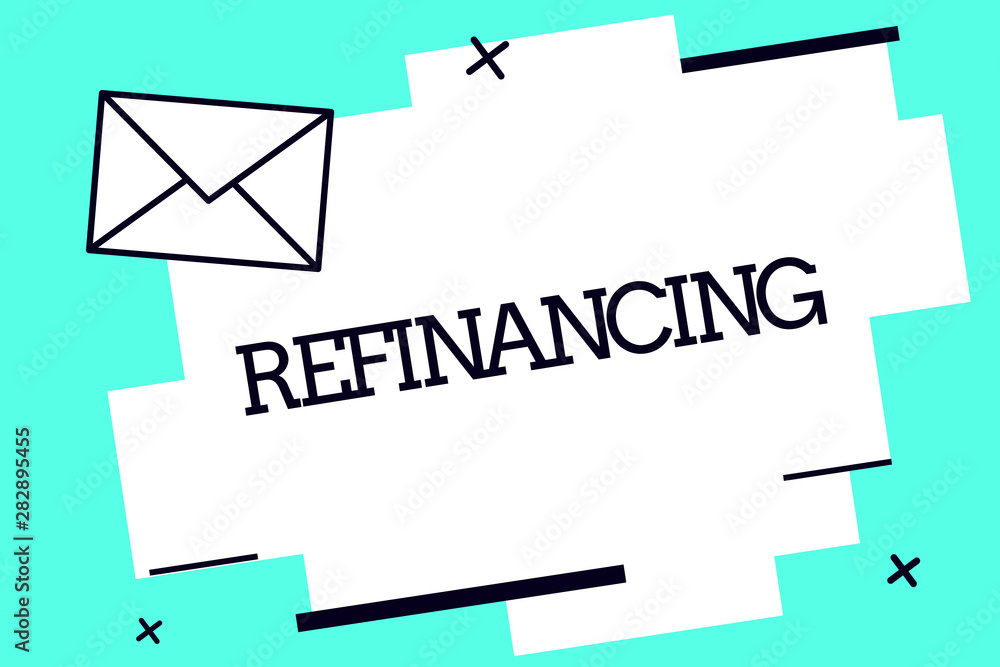 Handwriting text Refinancing. Concept meaning Finance again with new loans at a lower rate of interest. Handwriting text Refinancing. Concept meaning Finance again with new loans at a lower rate of interest.