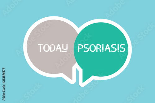 Writing note showing Psoriasis. Business photo showcasing Common skin condition that speeds up the life cycle of skin cells.