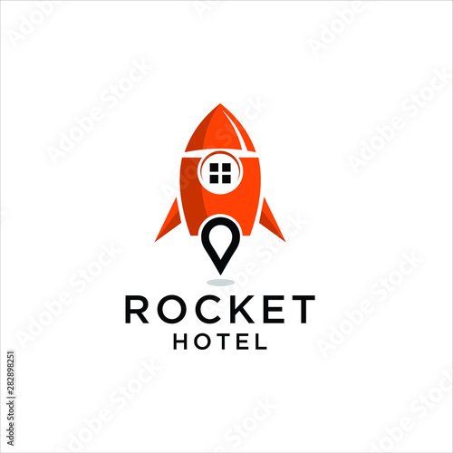  Rocket, Hotel Rocket Business Logo design Vector photo