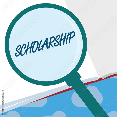 Text sign showing Scholarship. Conceptual photo Grant or Payment made to support education Academic Study. photo