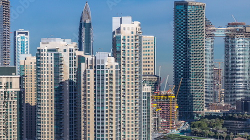 Beautiful skyline of Dubai downtown with modern architecture. © neiezhmakov