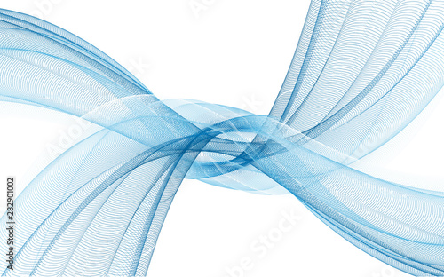 blue fabric flowing wave sh...