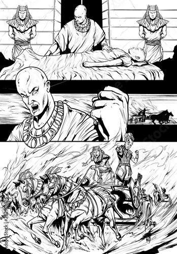 The Pharaoh Buries His Son Drawing