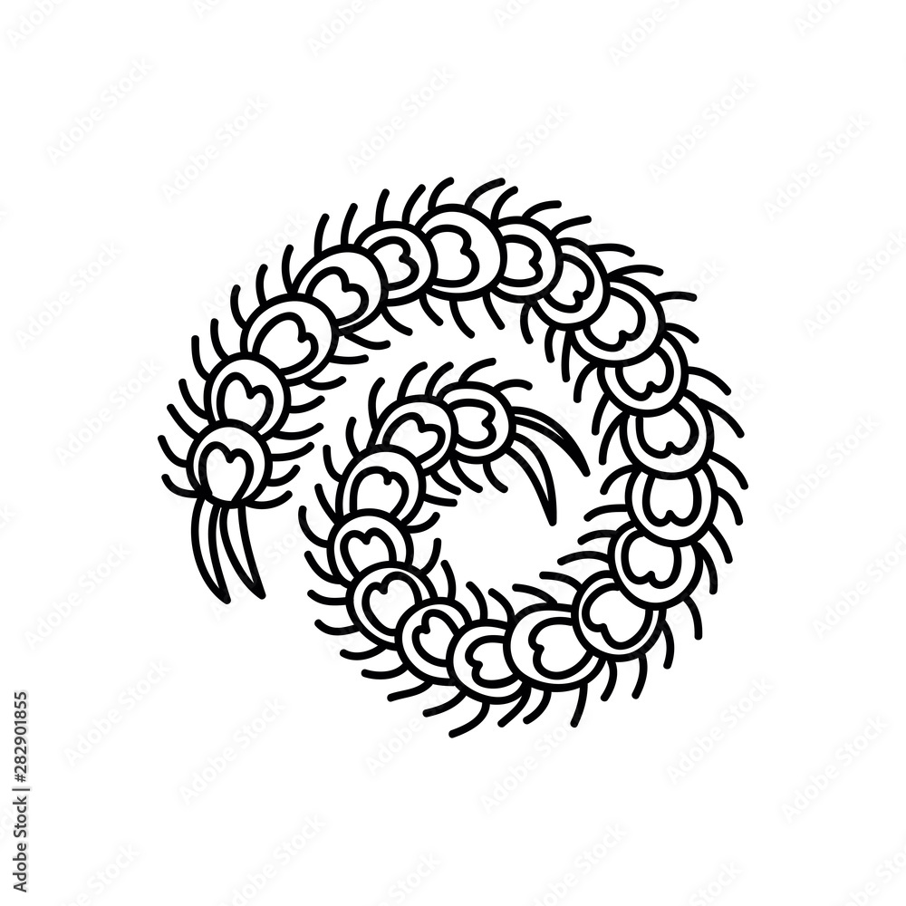 scolopendra doodle icon, color illustration scolopendra doodle icon, color illustration