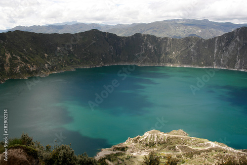 Quilotoa Crater Lake near Quito, Ecuador