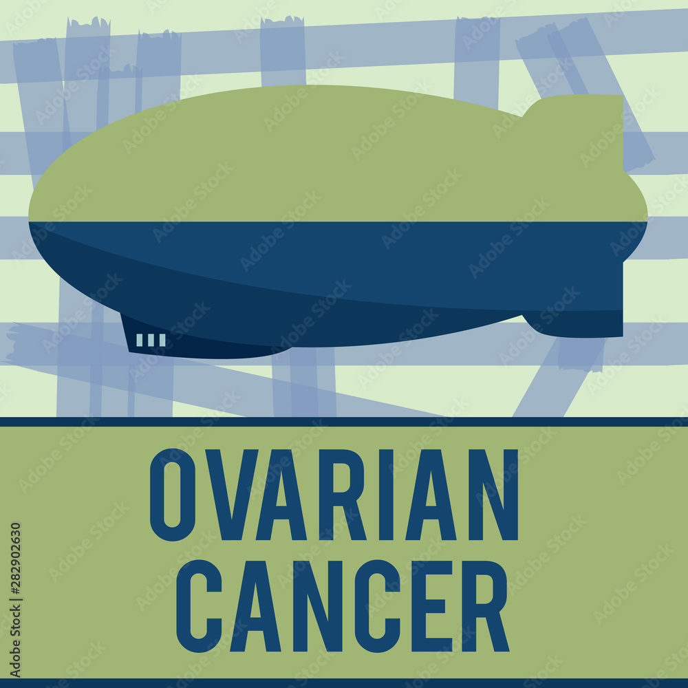 Fototapeta premium Writing note showing Ovarian Cancer. Business photo showcasing abnormal cells in the ovary begin to multiply out of control.
