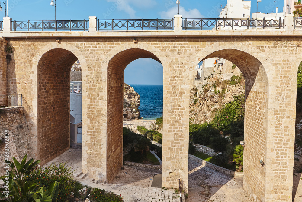 Beautiful scenery of Polignano a Mare, town in the province of Bari, Puglia.