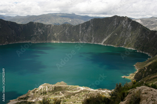 Quilotoa Crater Lake near Quito, Ecuador