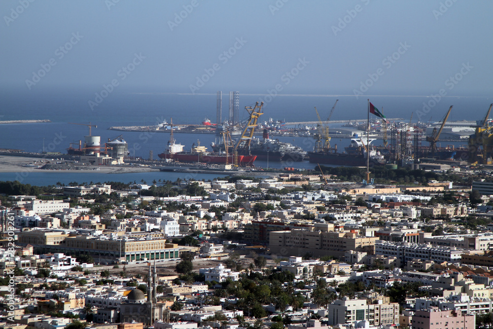 Ships lie alongside the docks in Port Rashid in Dubai, on Monday 5 May, 2014.