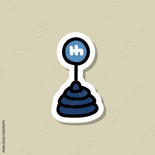 gear shift knob doodle icon, vector illustration