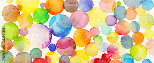 Abstract bubble watercolor brush strokes painted background. Texture paper. photo