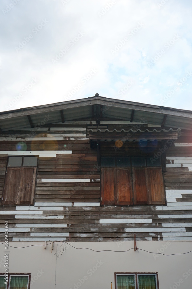 Old wooden house wall structure Old wooden house wall structure