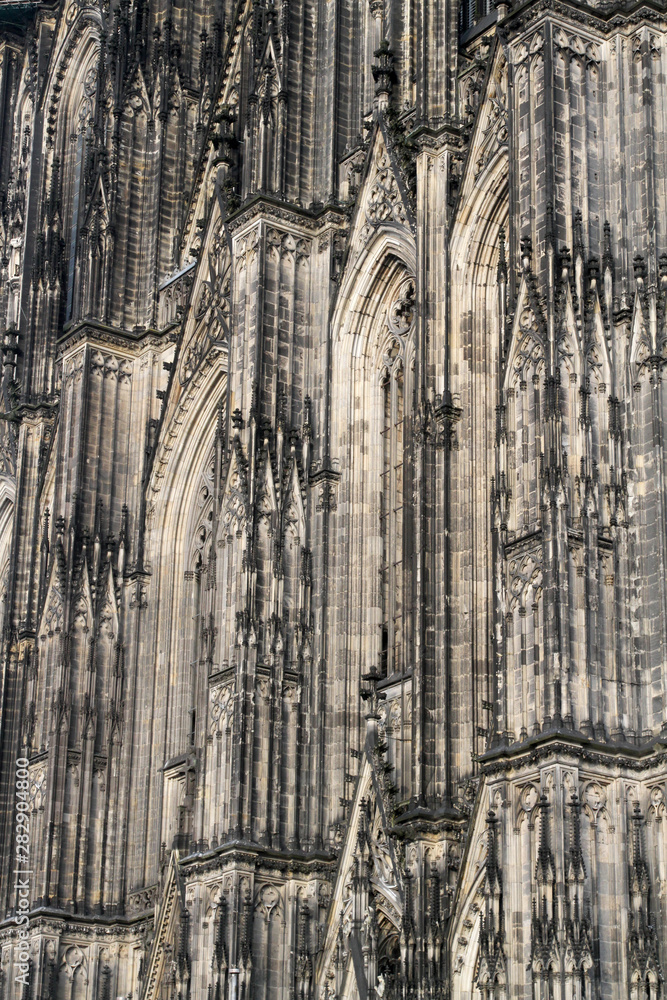 Detail of the facade of Cologne cathedral in Germany