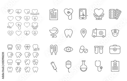 Med icon set. Vector logo, sign, icon.